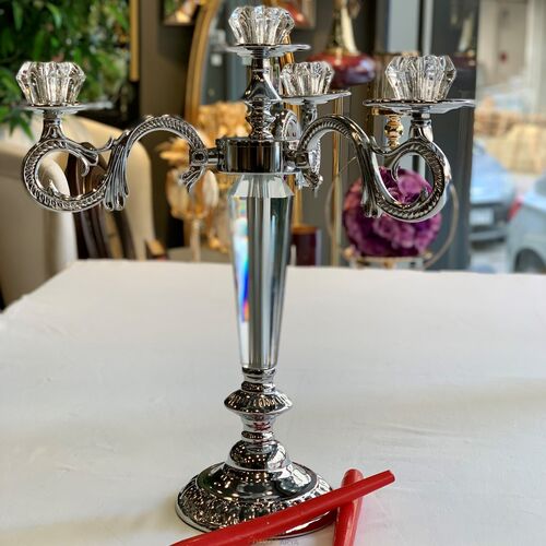 3 Kollu Şamdan Silver - 2