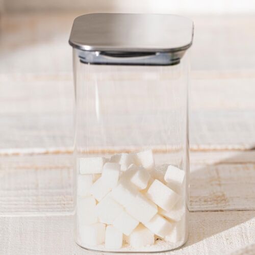 Borosilikat Kare Cam Kavanoz Set - 2