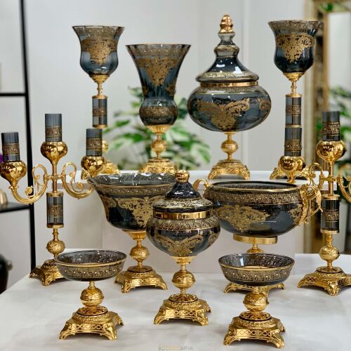 Napoli̇ 11 Parça Salon Konsol Aksesuar Seti̇ Füme - 3