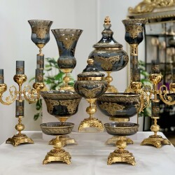 Napoli̇ 11 Parça Salon Konsol Aksesuar Seti̇ Füme - Dekor Arya