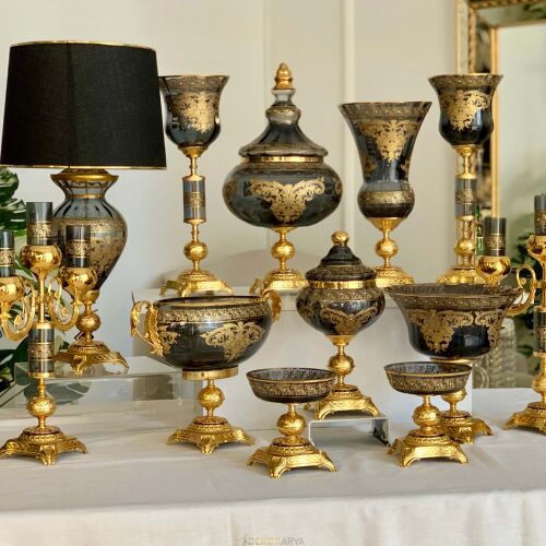 Napoli̇ 12 Parça Salon Konsol Aksesuar Seti Füme - 4