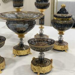 Milano 7 Parça Salon Aksesuar Seti̇ Antrasit Gold - 2