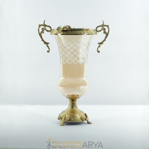 Dekor Arya Antik Barok Pirinç Salon Aksesuar Seti – 7 Parça Lüks Konsol ve Vitrin Dekor Seti - 3