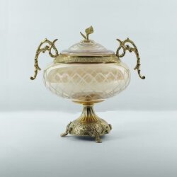 Dekor Arya Antik Barok Pirinç Salon Aksesuar Seti – 7 Parça Lüks Konsol ve Vitrin Dekor Seti - 5