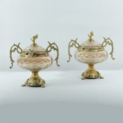 Dekor Arya Antik Barok Pirinç Salon Aksesuar Seti – 7 Parça Lüks Konsol ve Vitrin Dekor Seti - 6