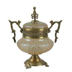 Dekor Arya Barok Zambak Pirinç Salon Aksesuar Seti – 7 Parça Lüks Konsol ve Vitrin Dekor Seti - 9