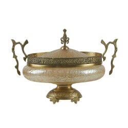 Dekor Arya Barok Zambak Pirinç Salon Aksesuar Seti – 7 Parça Lüks Konsol ve Vitrin Dekor Seti - 10