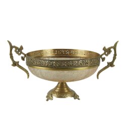 Dekor Arya Barok Zambak Pirinç Salon Aksesuar Seti – 7 Parça Lüks Konsol ve Vitrin Dekor Seti - 11