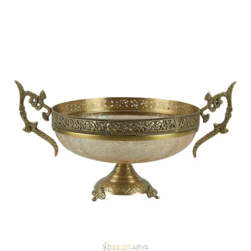 Dekor Arya Barok Zambak Pirinç Salon Aksesuar Seti – 7 Parça Lüks Konsol ve Vitrin Dekor Seti - 11