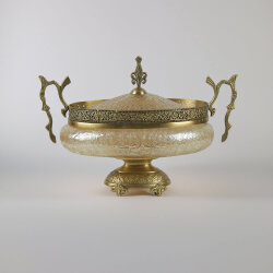 Dekor Arya Barok Zambak Pirinç Salon Aksesuar Seti – 7 Parça Lüks Konsol ve Vitrin Dekor Seti - 14