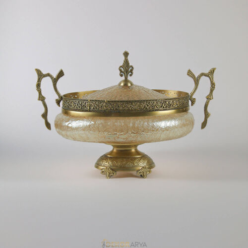 Dekor Arya Barok Zambak Pirinç Salon Aksesuar Seti – 7 Parça Lüks Konsol ve Vitrin Dekor Seti - 14