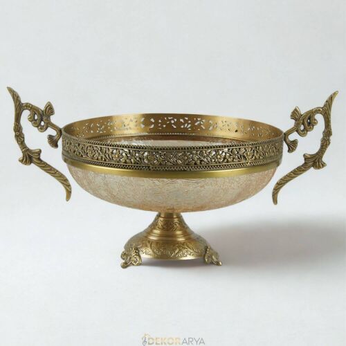 Dekor Arya Barok Zambak Pirinç Salon Aksesuar Seti – 7 Parça Lüks Konsol ve Vitrin Dekor Seti - 5