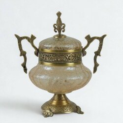 Dekor Arya Barok Zambak Pirinç Salon Aksesuar Seti – 7 Parça Lüks Konsol ve Vitrin Dekor Seti - 12