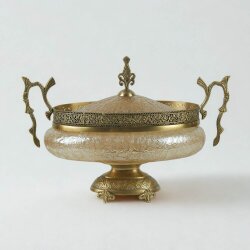 Dekor Arya Barok Zambak Pirinç Salon Aksesuar Seti – 7 Parça Lüks Konsol ve Vitrin Dekor Seti - 13