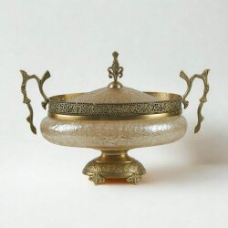 Dekor Arya Barok Zambak Pirinç Salon Aksesuar Seti – 7 Parça Lüks Konsol ve Vitrin Dekor Seti - 4