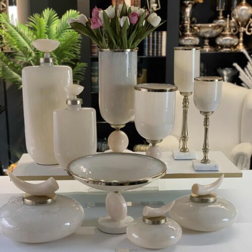 Pearl Shine Mermer Tabanlı 10 Parça Lüks Salon Aksesuar Seti - 4