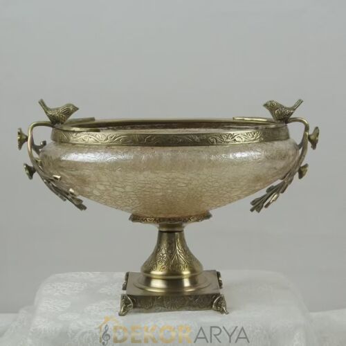 Pirinç Dekoratif Salon Aksesuar Seti Barok Anka - 3