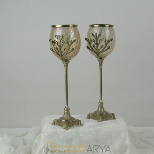 Pirinç Dekoratif Salon Aksesuar Seti Barok Anka - 4