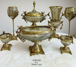 Pirinç Dekoratif Salon Aksesuar Seti Barok Hayat Ağacı - Dekor Arya