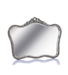 Porio - Porio Çiçek Dalgalı Gümüş Ayna 100x75