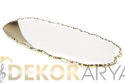 Porselen Beyaz Gold Oval Servis 49x22cm - 3