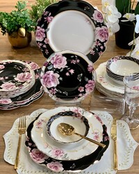Dekor Arya - Porselen Yemek Takımı April Pembe 6 Kişilik