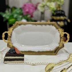 Serenity Ayaklı Sekizgen Beyaz Gold Sunum - 2