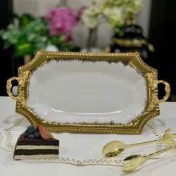 Serenity Ayaklı Sekizgen Beyaz Gold Sunum - 3