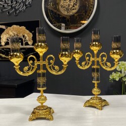 Napoli 3 Kollu Mumluk Füme - Dekor Arya