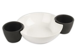 Siyah Beyaz Sosluklu Servis 21x6cm 9x7cm - Mikasa Moor