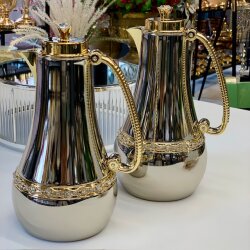 Diamante Taşlı Pearl Silver Lüks Termos – (Cam Hazneli) - 2