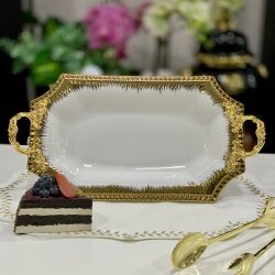 Serenity Ayaklı Sekizgen Beyaz Gold Sunumluk - 2