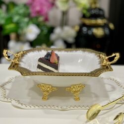 Serenity Ayaklı Sekizgen Derin Beyaz Gold Sunum - 2