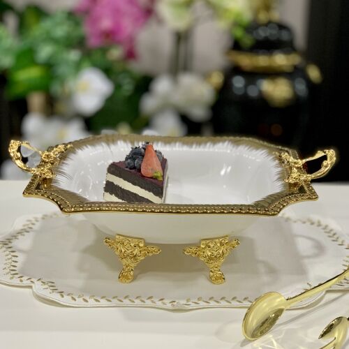 Serenity Ayaklı Sekizgen Derin Beyaz Gold Sunum - 2