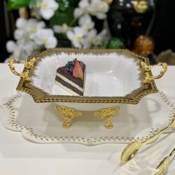 Serenity Ayaklı Sekizgen Derin Beyaz Gold Sunum - 3