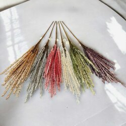 Yapay Dekoratif Pampas Dalı Gri - 4