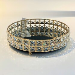 Deco Vien - Tepsi Taşlı Gold 30 Cm