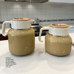 Coffee Color İkili Çelik Hazneli Termos Seti (1 L & 1,5 L) - Dekor Arya