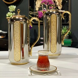 Lüks Termos 2'li Set Gümüş Gold - 2