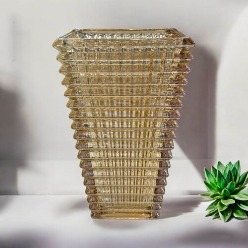 Amber Işıltı Cam Vazo Büyük Boy (16×28 cm) - 1