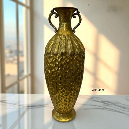 Antik Amfora Gold Dekoratif Vazo 73 Cm - 1