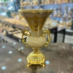 Kapiçino Gold Barok Lüks Vazo - Dekor Arya