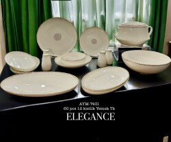 Elegance 60 Parça 12 Kişilik Fine Bone Yemek Takımı - Deco Vien 