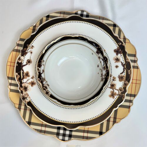 Porselen Yemek Takımı April Kahve 6 Kişilik - 2